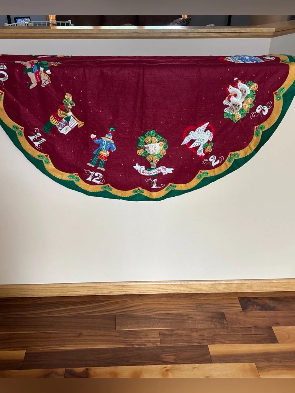 Bucilla Felt 86068 12 Days of Christmas TREE SKIRT Handmade Unused, Uncut, RARE